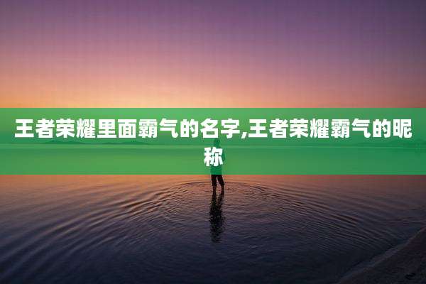 王者荣耀里面霸气的名字,王者荣耀霸气的昵称