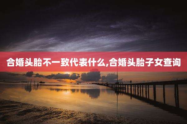 合婚头胎不一致代表什么,合婚头胎子女查询