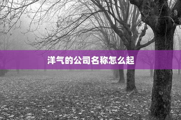 洋气的公司名称怎么起