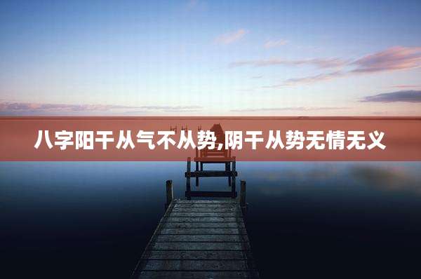 八字阳干从气不从势,阴干从势无情无义