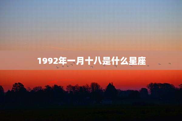 1992年一月十八是什么星座
