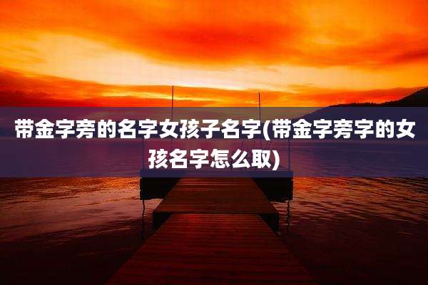 带金字旁的名字女孩子名字(带金字旁字的女孩名字怎么取)