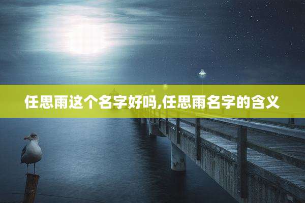 任思雨这个名字好吗,任思雨名字的含义