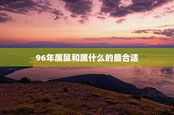 96年属鼠和属什么的最合适