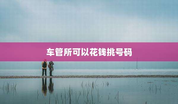 车管所可以花钱挑号码