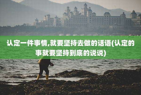 认定一件事情,就要坚持去做的话语(认定的事就要坚持到底的说说)