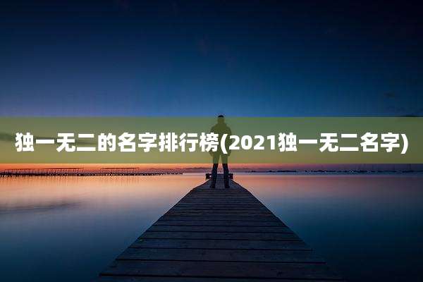 独一无二的名字排行榜(2021独一无二名字)