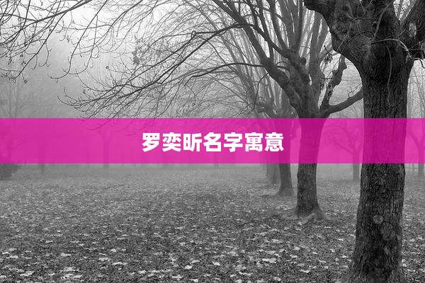 罗奕昕名字寓意