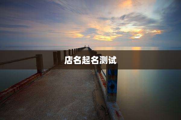 店名起名测试