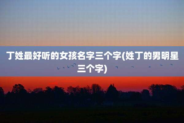 丁姓最好听的女孩名字三个字(姓丁的男明星三个字)