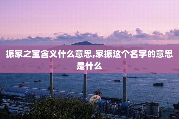 振家之宝含义什么意思,家振这个名字的意思是什么