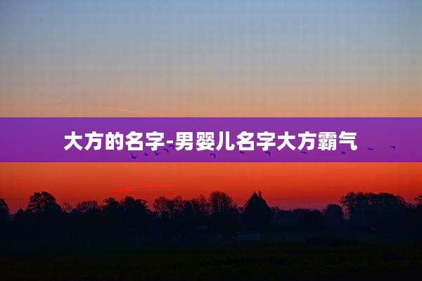 大方的名字-男婴儿名字大方霸气