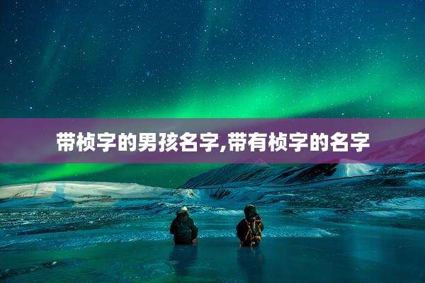 带桢字的男孩名字,带有桢字的名字