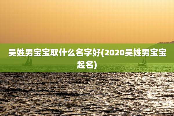 吴姓男宝宝取什么名字好(2020吴姓男宝宝起名)