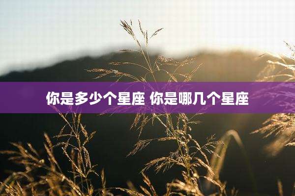 你是多少个星座 你是哪几个星座