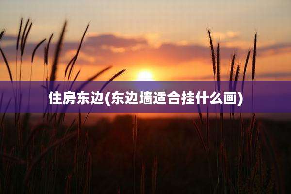 住房东边(东边墙适合挂什么画)