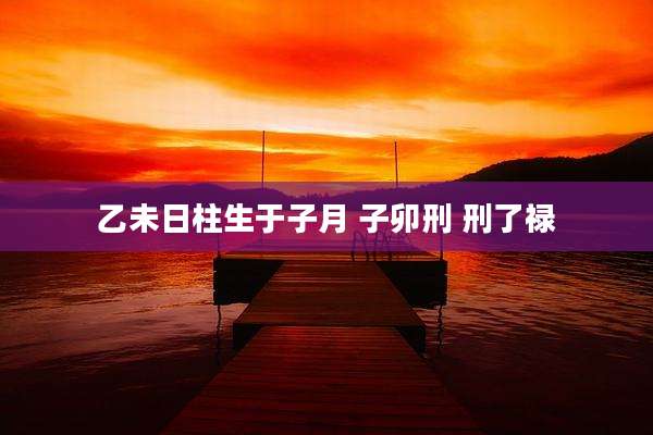 乙未日柱生于子月 子卯刑 刑了禄