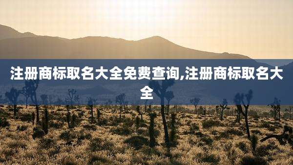 注册商标取名大全免费查询,注册商标取名大全