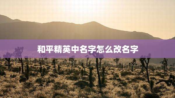 和平精英中名字怎么改名字