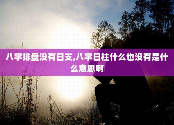 八字排盘没有日支,八字日柱什么也没有是什么意思啊