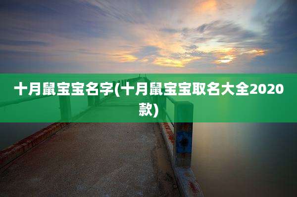 十月鼠宝宝名字(十月鼠宝宝取名大全2020款)