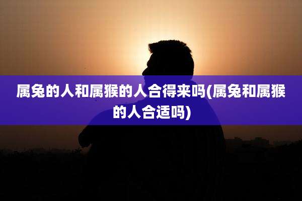 属兔的人和属猴的人合得来吗(属兔和属猴的人合适吗)