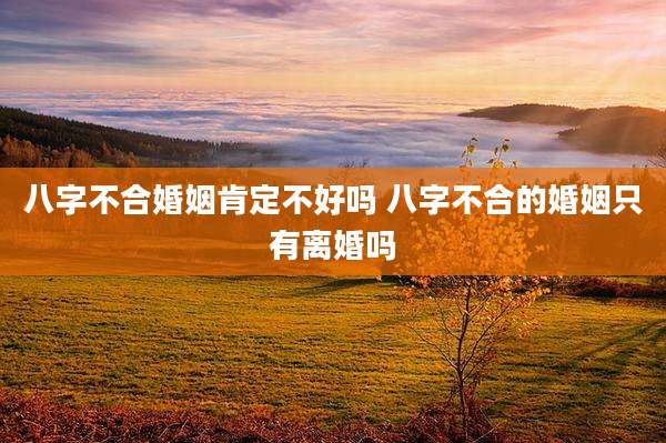 八字不合婚姻肯定不好吗 八字不合的婚姻只有离婚吗