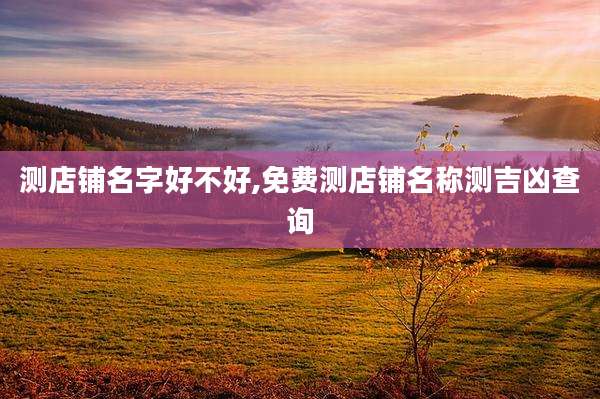 测店铺名字好不好,免费测店铺名称测吉凶查询
