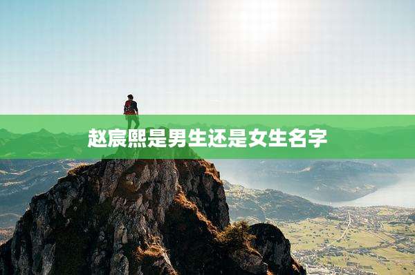 赵宸熙是男生还是女生名字
