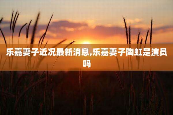 乐嘉妻子近况最新消息,乐嘉妻子陶虹是演员吗