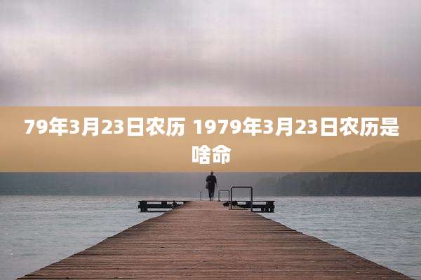 79年3月23日农历 1979年3月23日农历是啥命