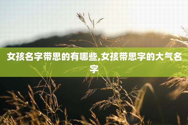 女孩名字带思的有哪些,女孩带思字的大气名字