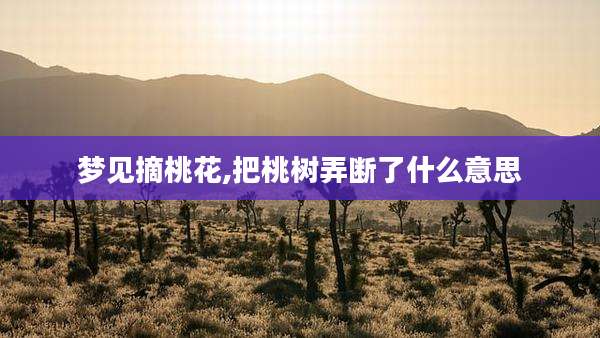 梦见摘桃花,把桃树弄断了什么意思