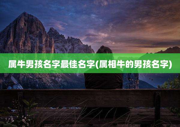 属牛男孩名字最佳名字(属相牛的男孩名字)
