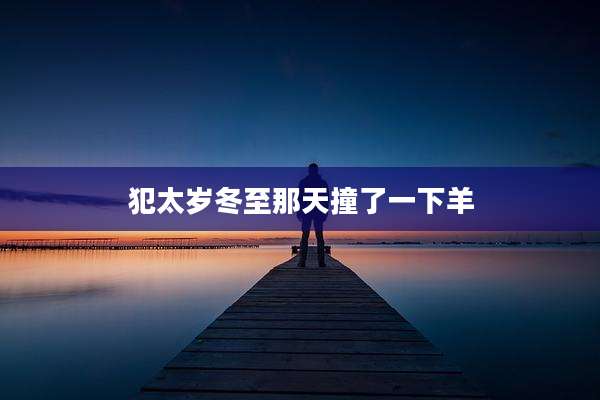 犯太岁冬至那天撞了一下羊