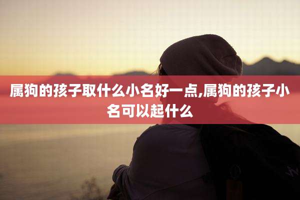属狗的孩子取什么小名好一点,属狗的孩子小名可以起什么
