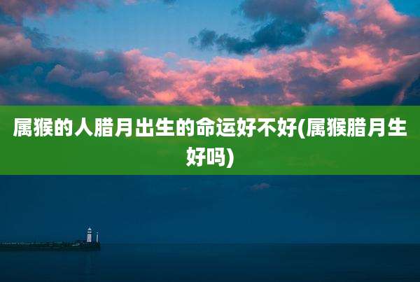 属猴的人腊月出生的命运好不好(属猴腊月生好吗)