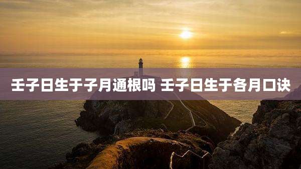 壬子日生于子月通根吗 壬子日生于各月口诀