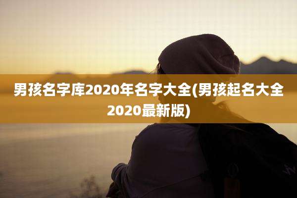 男孩名字库2020年名字大全(男孩起名大全2020最新版)