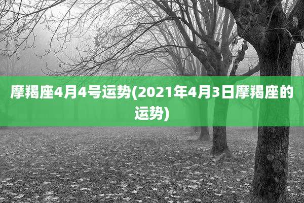 摩羯座4月4号运势(2021年4月3日摩羯座的运势)