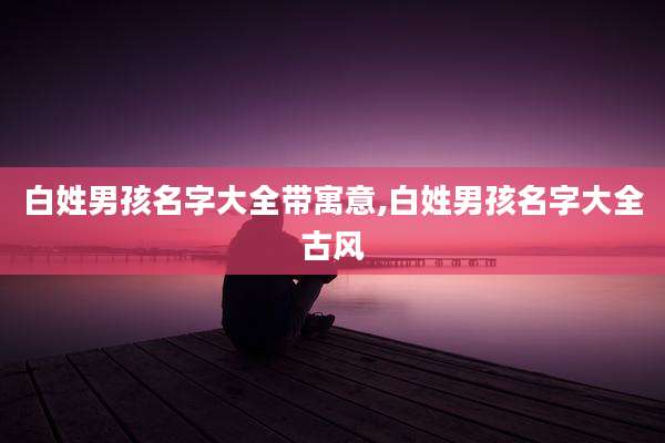 白姓男孩名字大全带寓意,白姓男孩名字大全古风