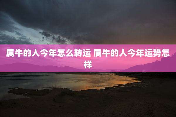 属牛的人今年怎么转运 属牛的人今年运势怎样
