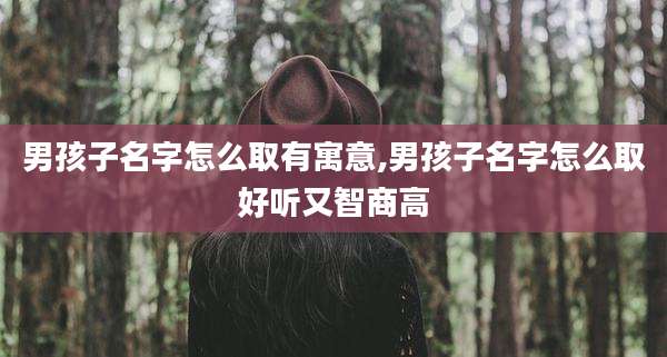 男孩子名字怎么取有寓意,男孩子名字怎么取好听又智商高