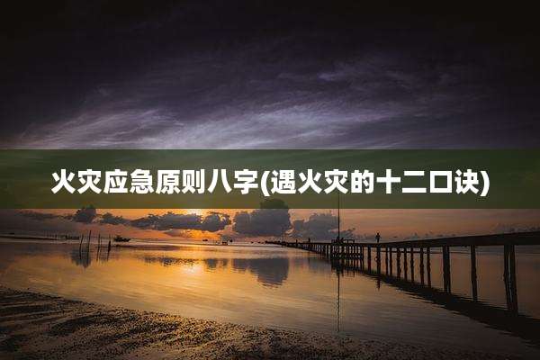 火灾应急原则八字(遇火灾的十二口诀)