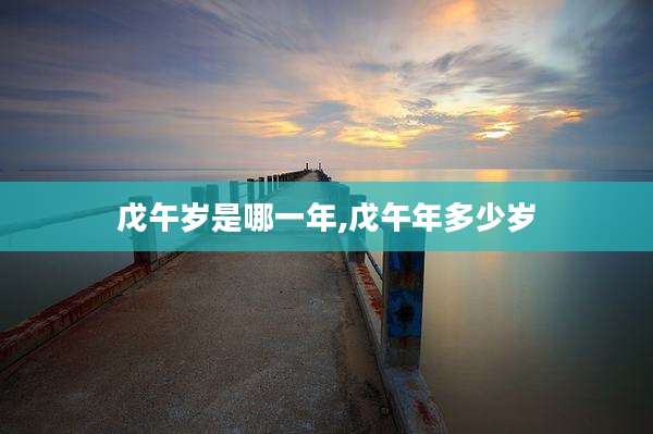 戊午岁是哪一年,戊午年多少岁