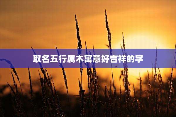 取名五行属木寓意好吉祥的字