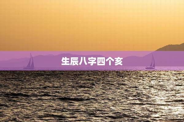 生辰八字四个亥