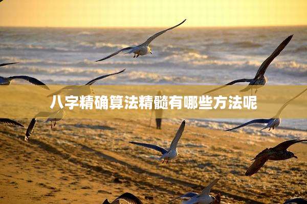 八字精确算法精髓有哪些方法呢