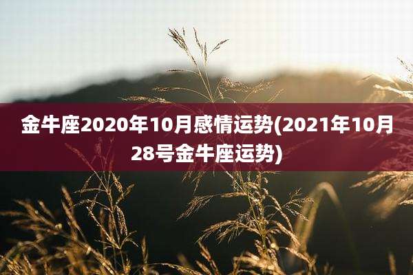 金牛座2020年10月感情运势(2021年10月28号金牛座运势)