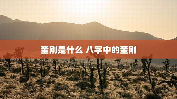 奎刚是什么 八字中的奎刚